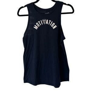 Old Navy Top Active Exercise Shirt Tank Blue Go-Dry Pizza Muscle Racerback Small